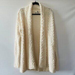 Anthropologie Akemi + Kin Womens Cream Bernadette Fuzzy Chunky Knit Cardigan XS